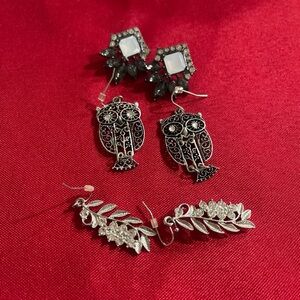 Owl and Leaf Dangle Earrings - Stylish Women’s Jewelry